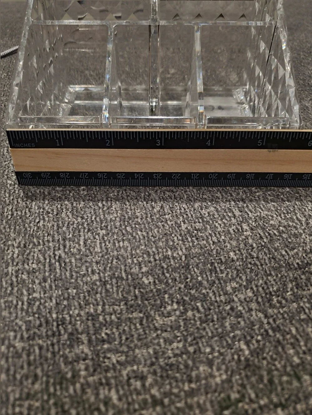 Clear Acrylic 6-Compartment Makeup & Desk Organizer